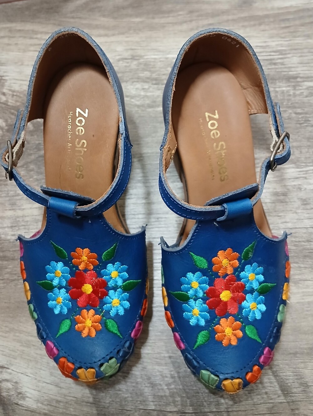 Hand-made flower Platform Sandals Size 6 - Picture 3 of 5